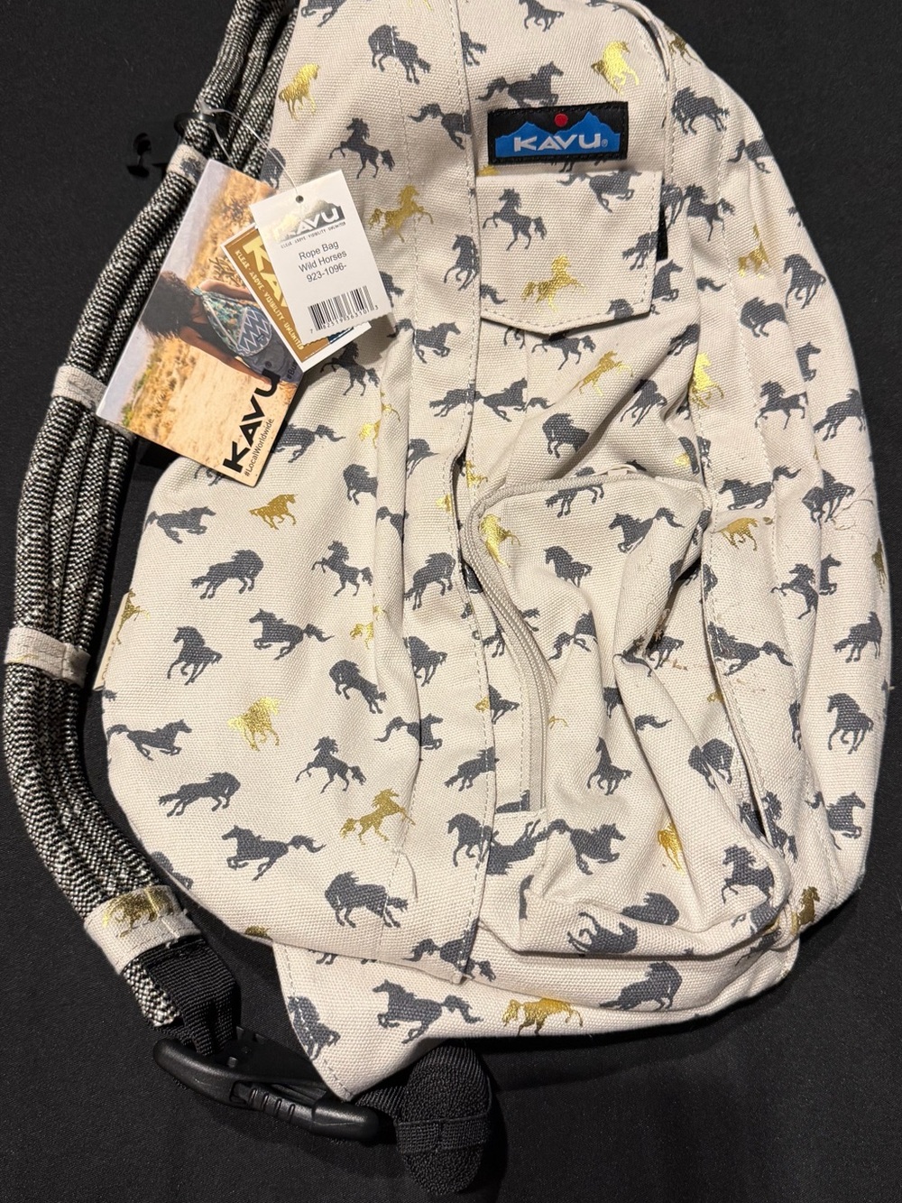NWT RETIRED KAVU Wild Horses Rope Bag - Horse Lovers Lucky Find!